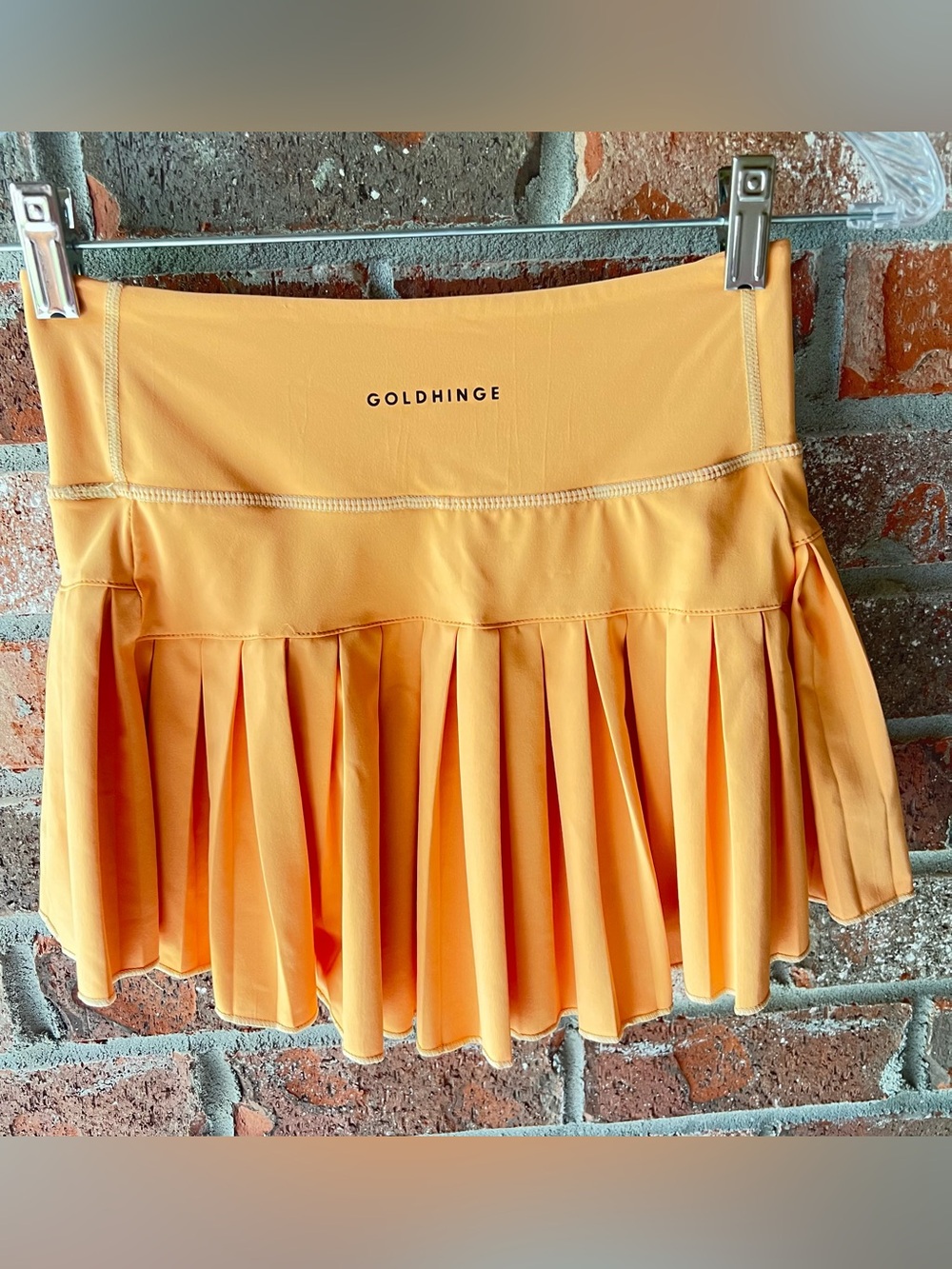 GoldHinge Orange Pleated Active Skort - xsmall/small